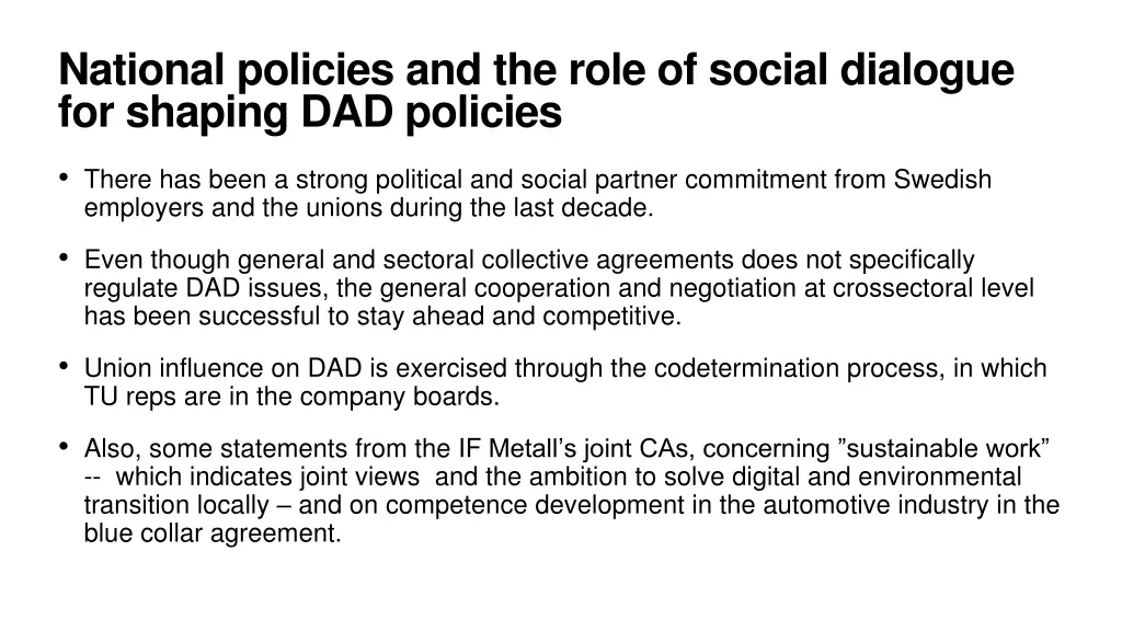 national policies and the role of social dialogue