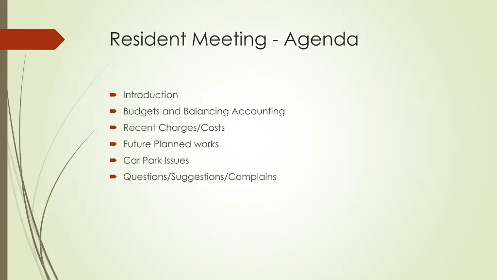 resident meeting agenda