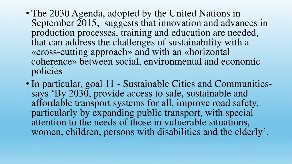 the 2030 agenda adopted by the united nations