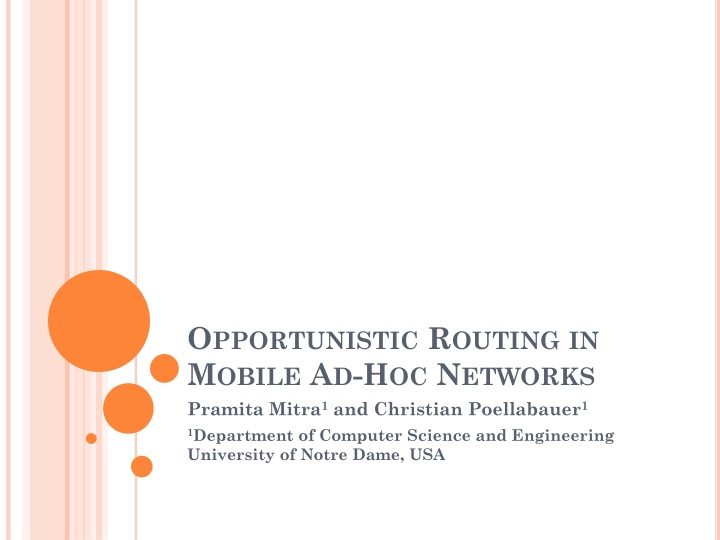 o pportunistic r outing in m obile