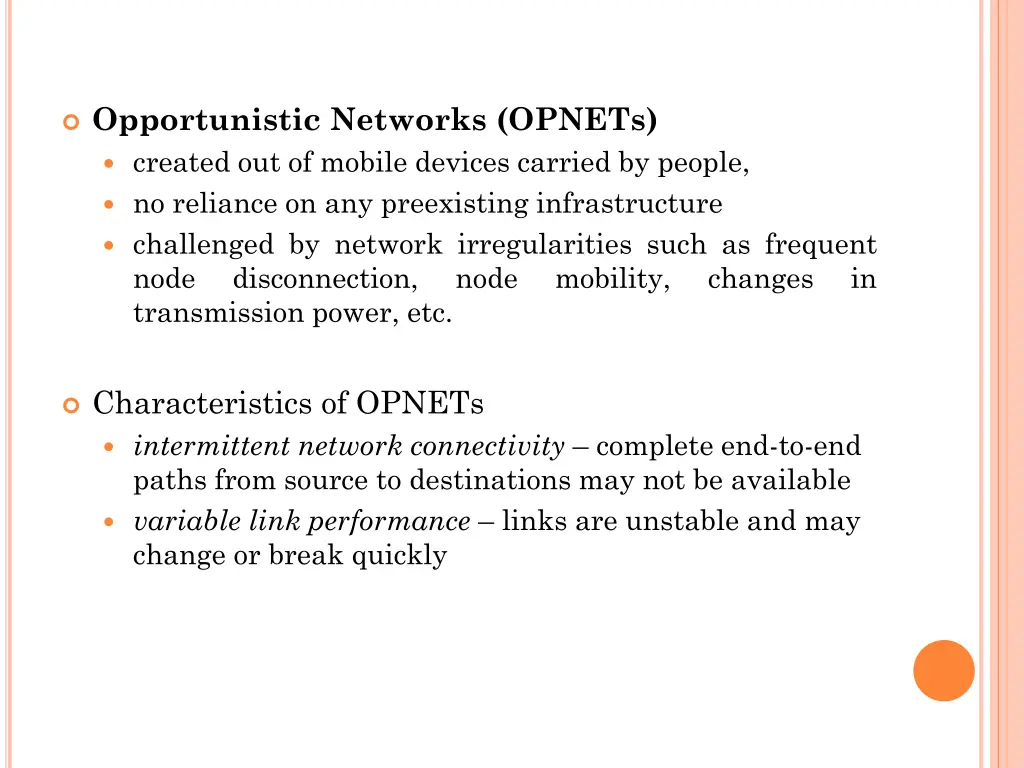 opportunistic networks opnets created