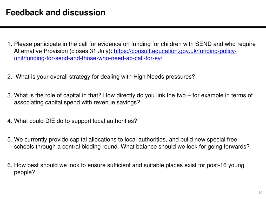 feedback and discussion