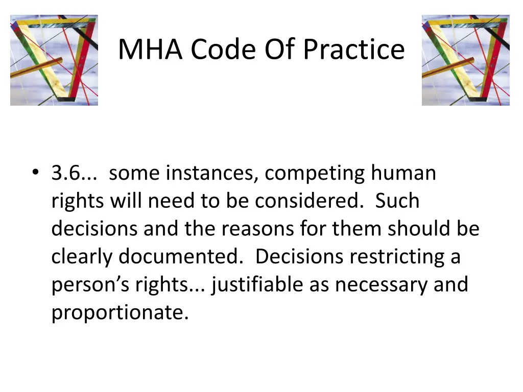 mha code of practice