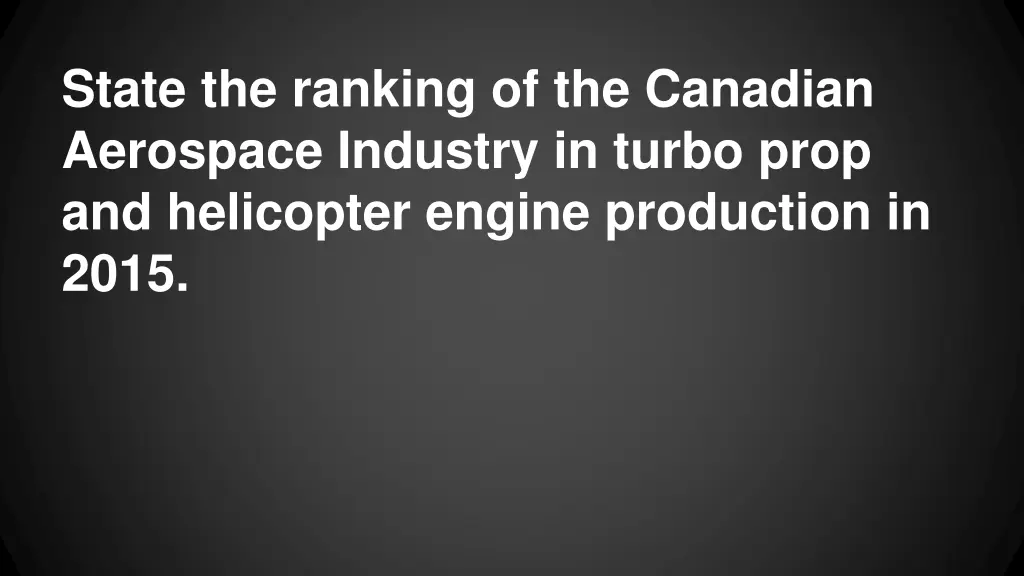 state the ranking of the canadian aerospace