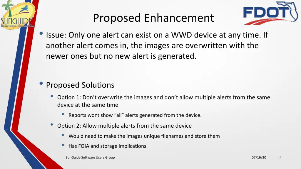 proposed enhancement issue only one alert