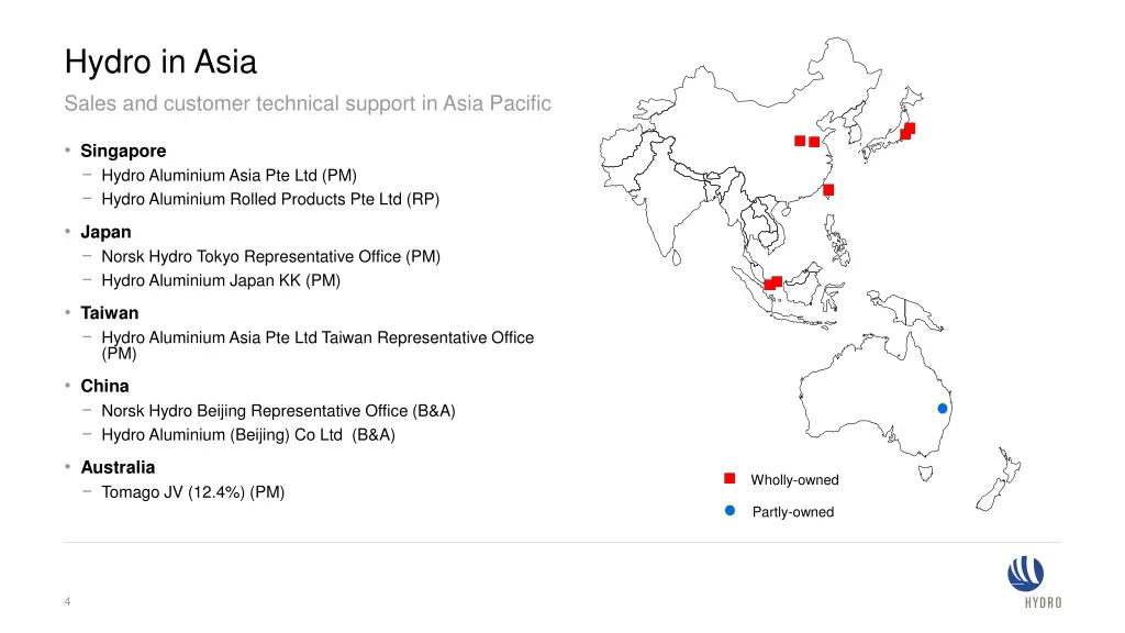hydro in asia sales and customer technical