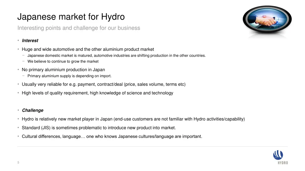 japanese market for hydro interesting points