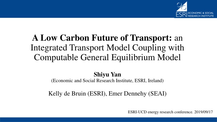 a low carbon future of transport an integrated