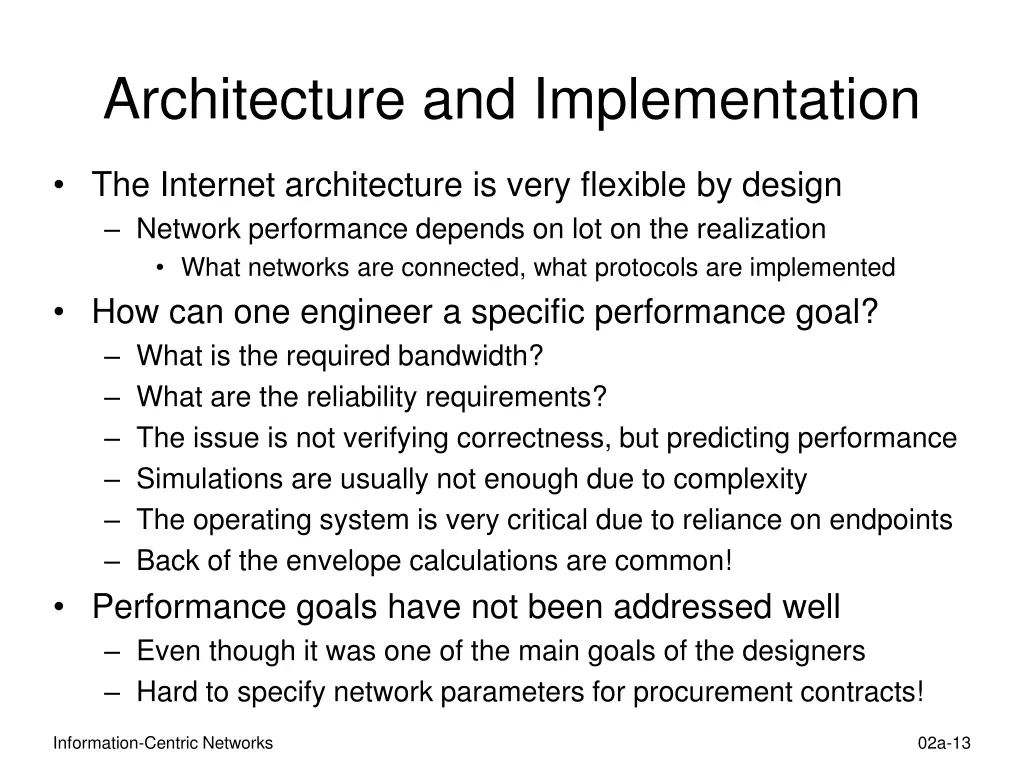 architecture and implementation