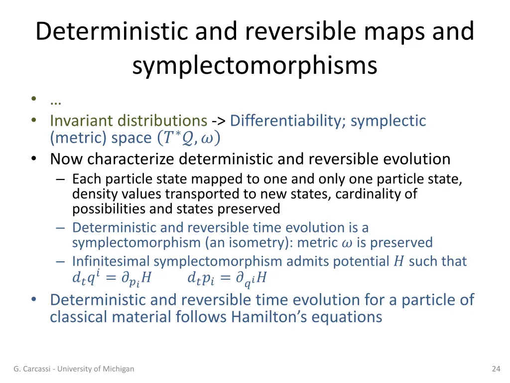 deterministic and reversible maps 1