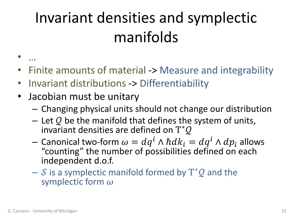 invariant densities and symplectic manifolds