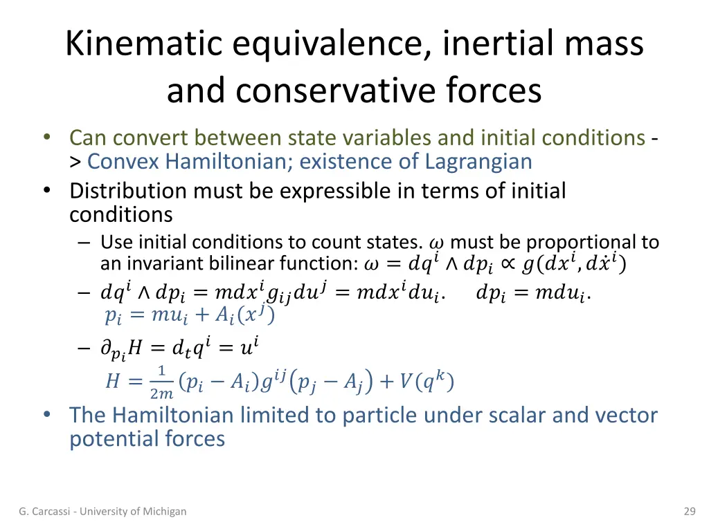 kinematic equivalence inertial mass