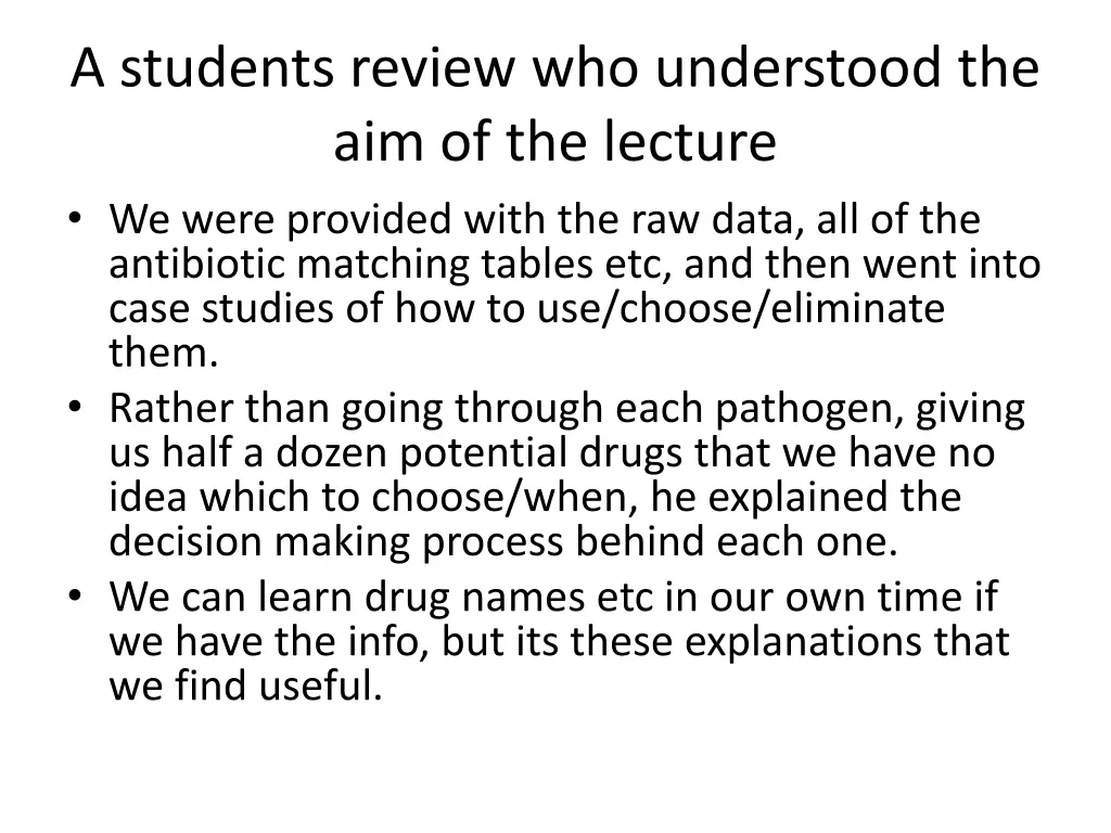 a students review who understood