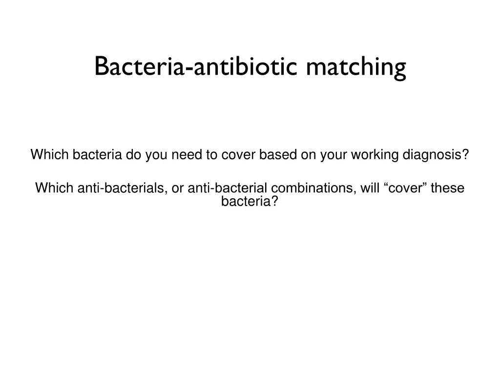 bacteria antibiotic matching