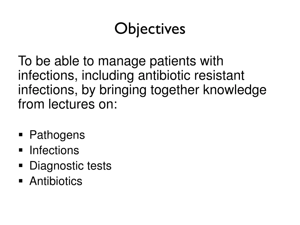 objectives