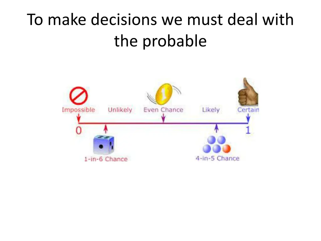 to make decisions we must deal with the probable