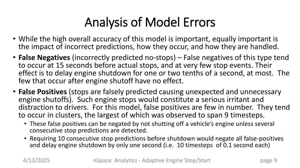 analysis of model errors analysis of model errors