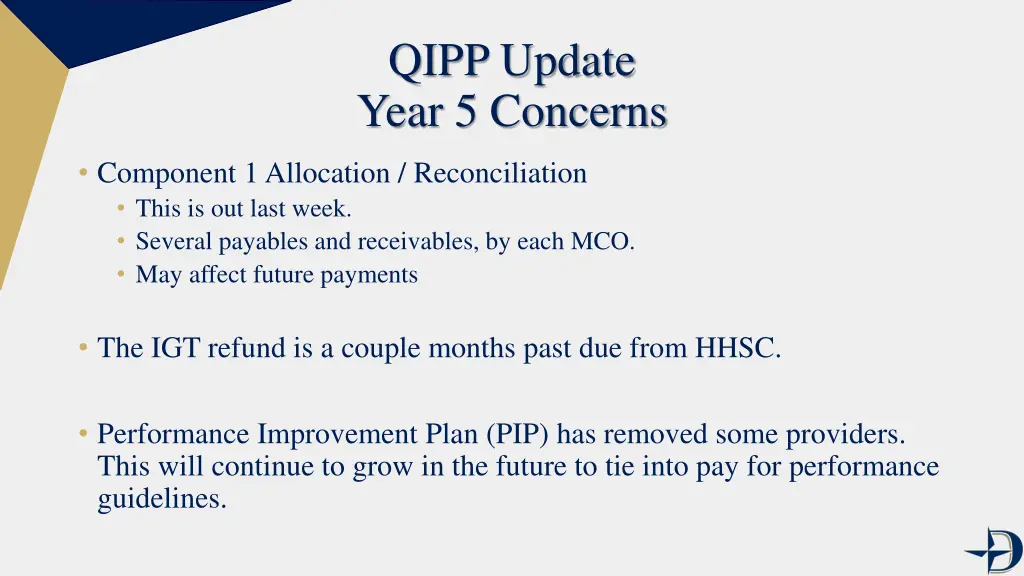 qipp update year 5 concerns