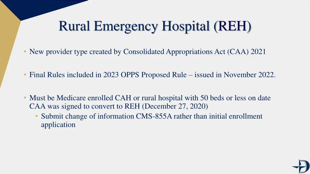 rural emergency hospital reh