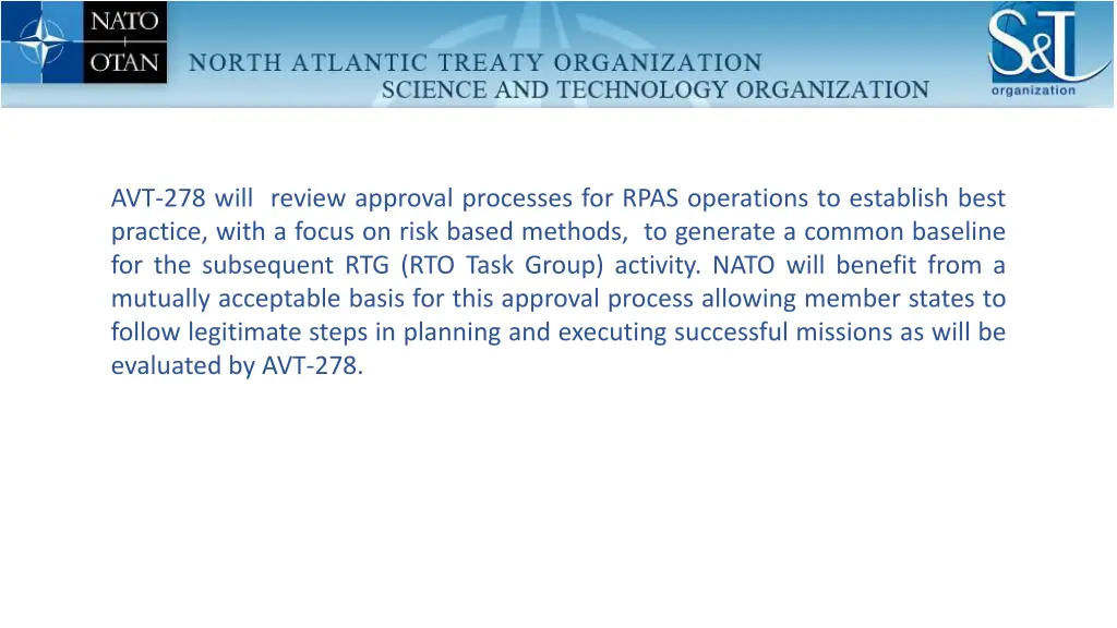 avt 278 will review approval processes for rpas