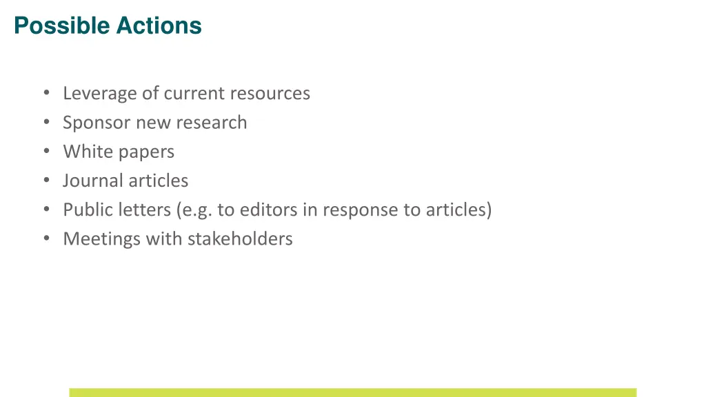 possible actions