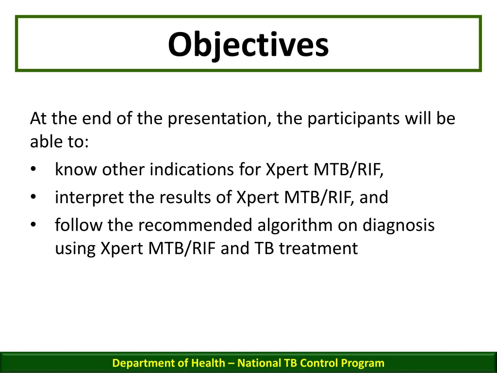 objectives