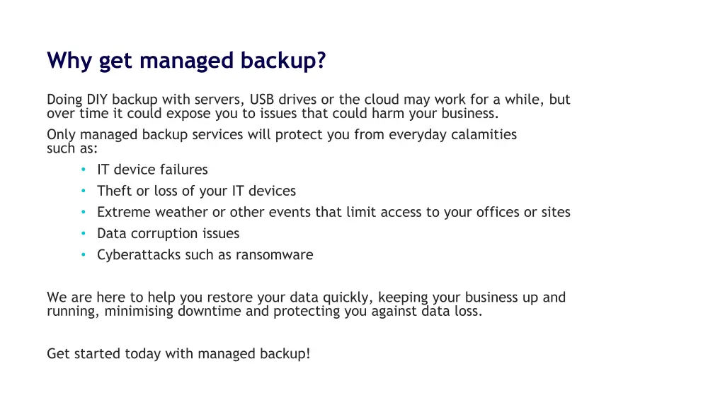 why get managed backup