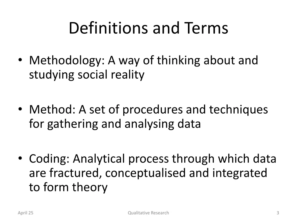 definitions and terms