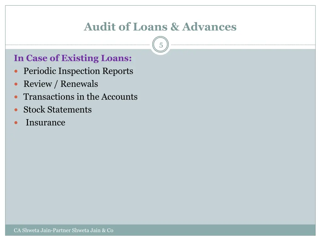 audit of loans advances 1