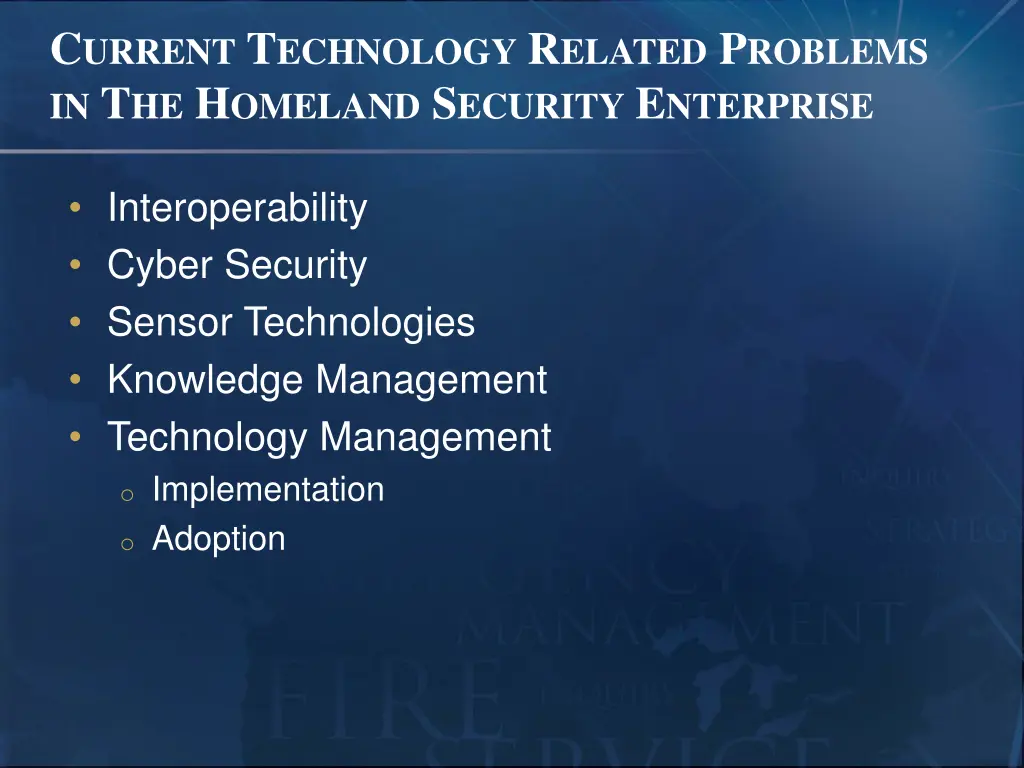 c urrent t echnology r elated p roblems