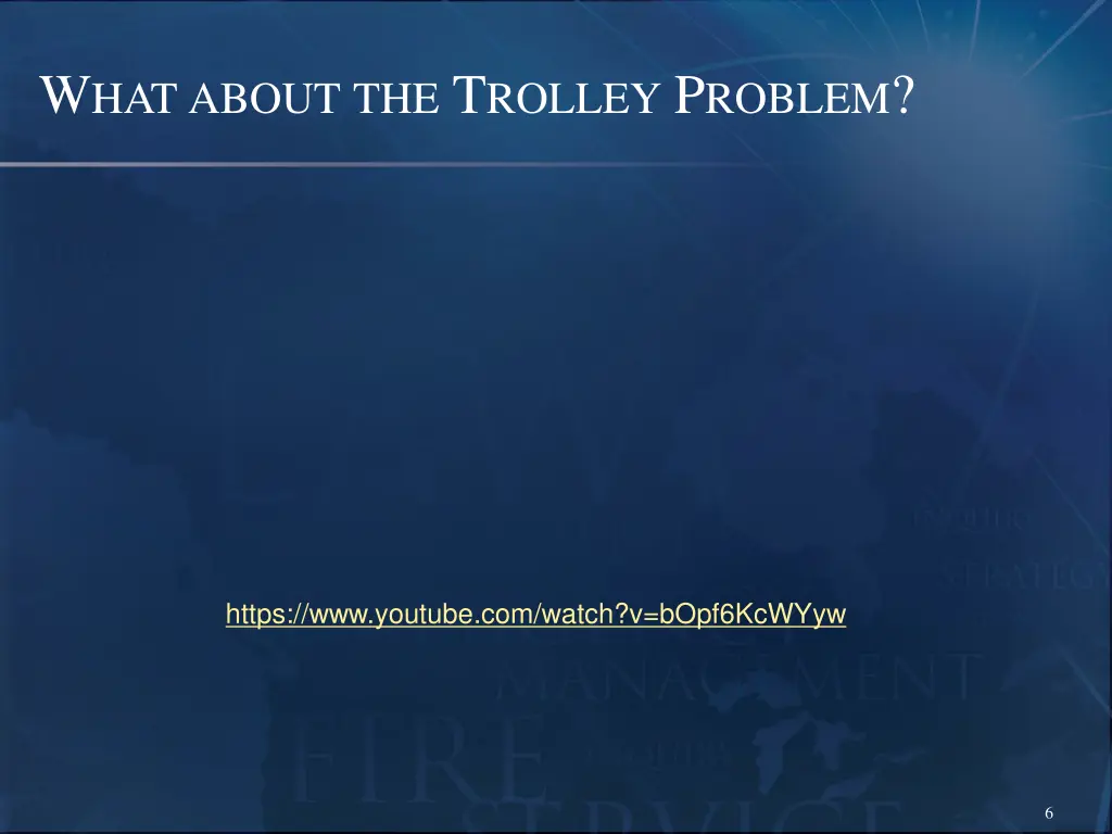 w hat about the t rolley p roblem