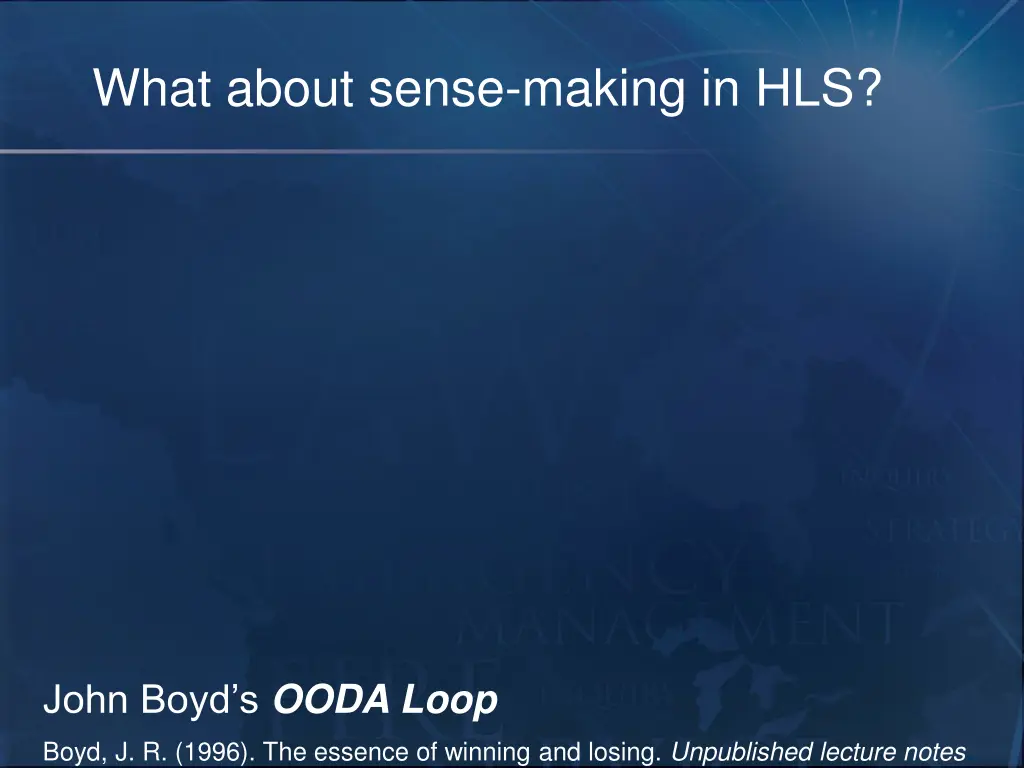 what about sense making in hls