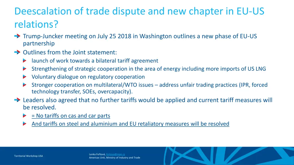 deescalation of trade dispute and new chapter