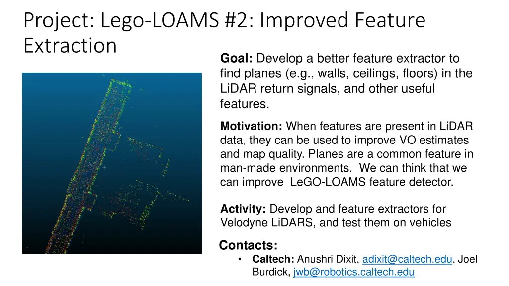 project lego loams 2 improved feature extraction
