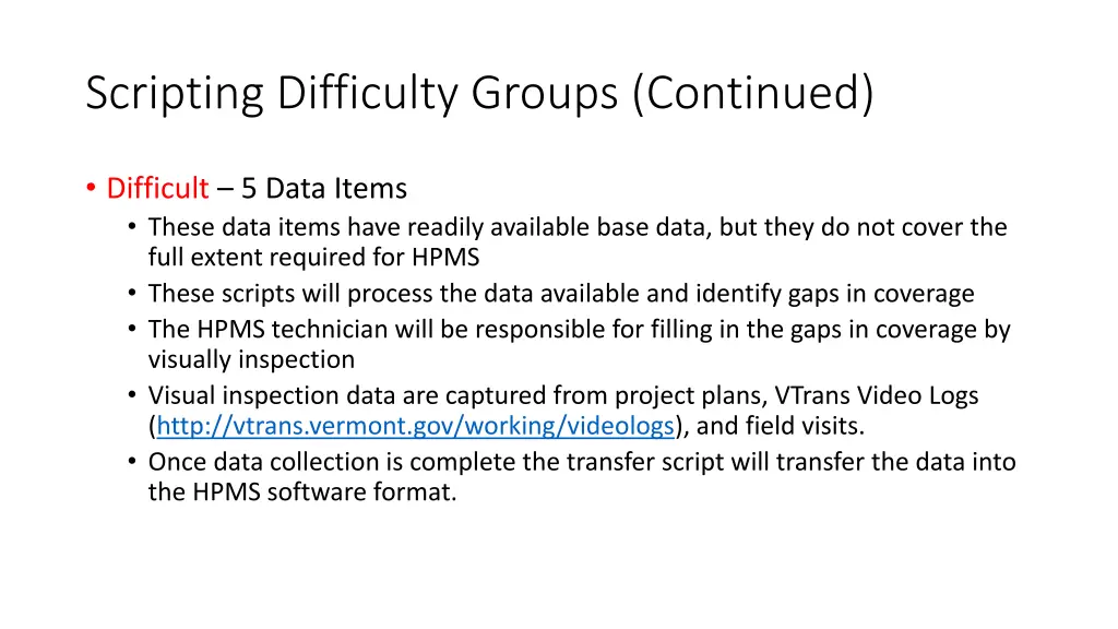 scripting difficulty groups continued