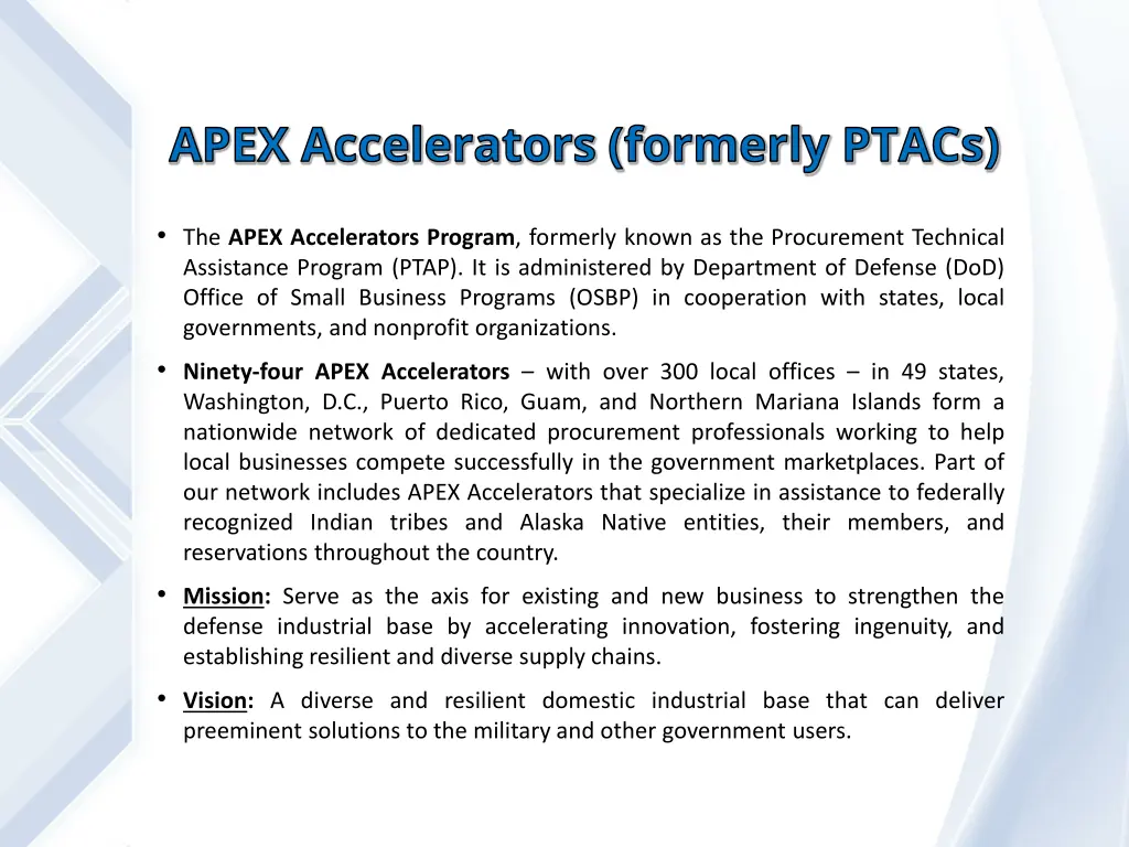 apex accelerators formerly ptacs