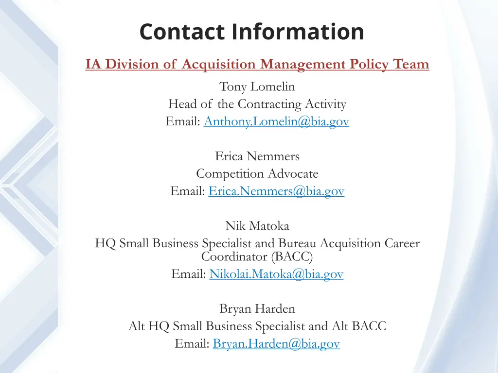 contact information
