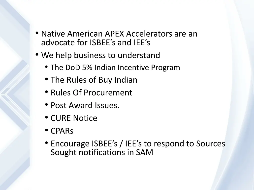 native american apex accelerators are an advocate