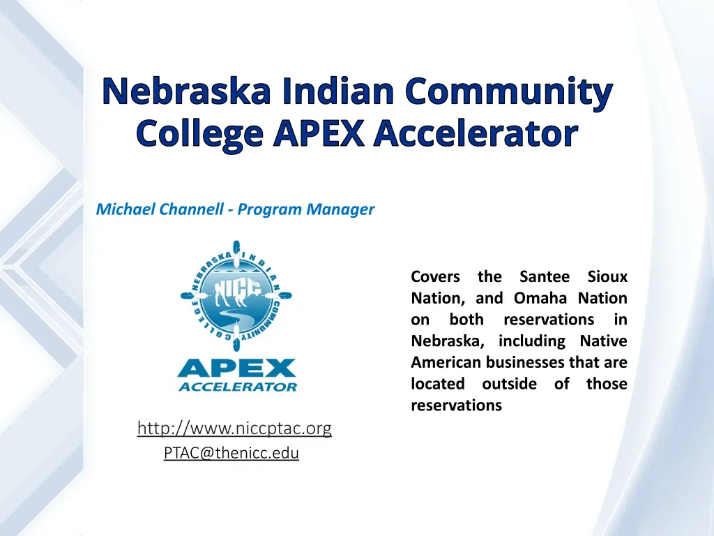 nebraska indian community college apex accelerator