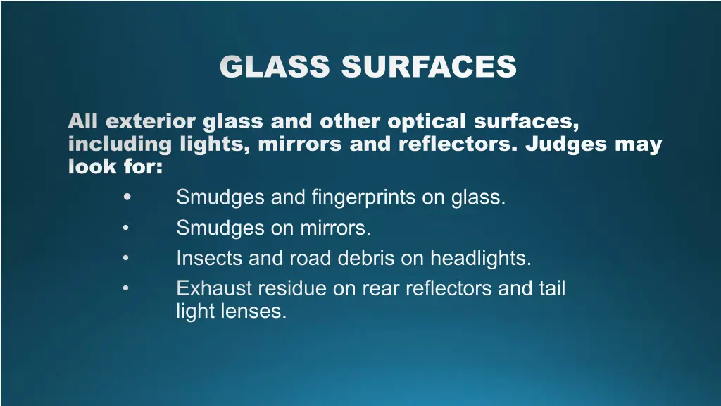 glass surfaces glass surfaces