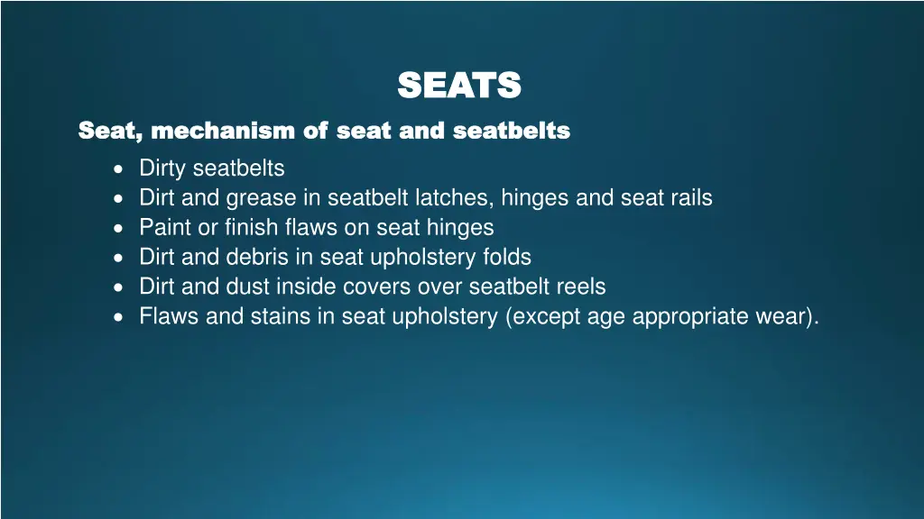 seats seats seat and and seatbelts seatbelts