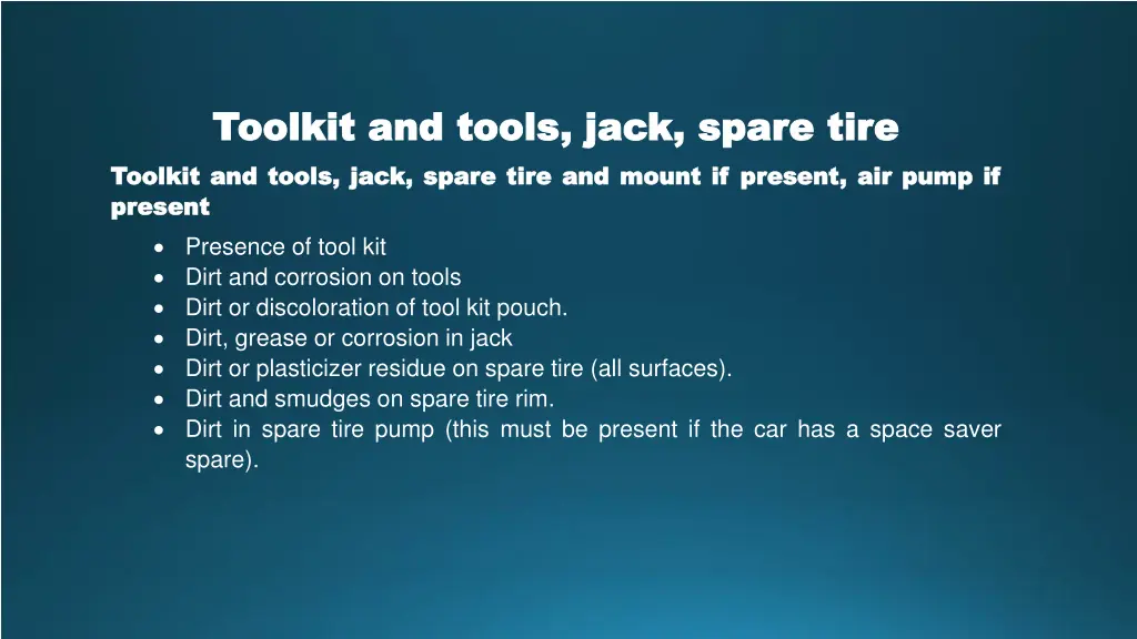 toolkit and tools jack spare tire toolkit