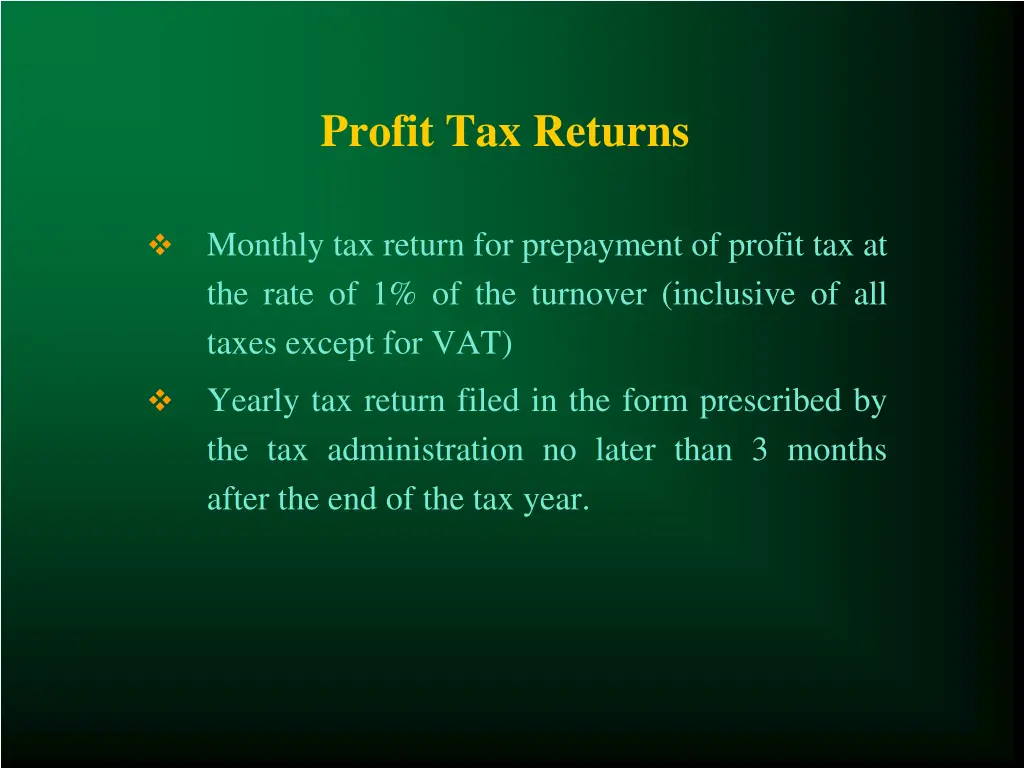 profit tax returns