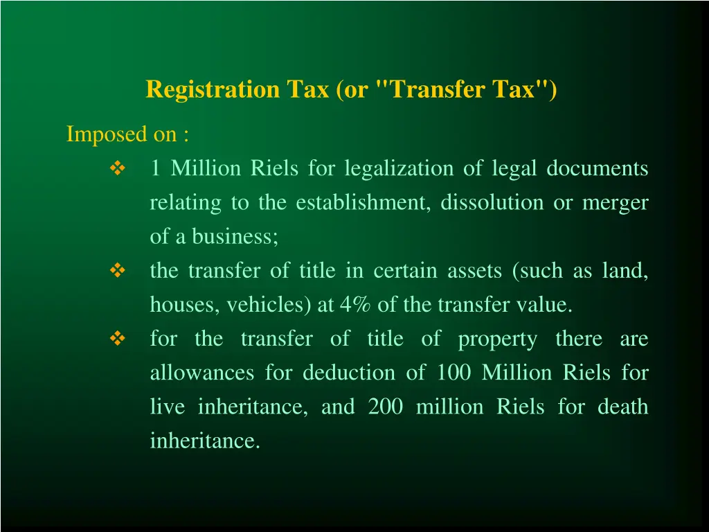 registration tax or transfer tax
