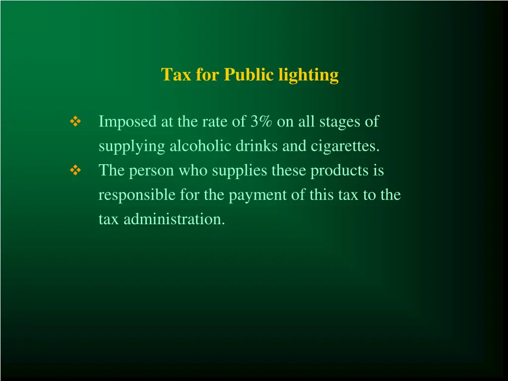 tax for public lighting