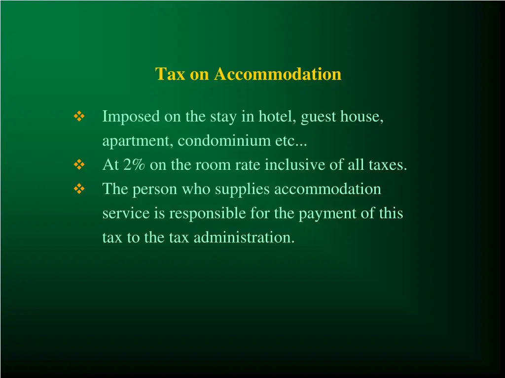 tax on accommodation