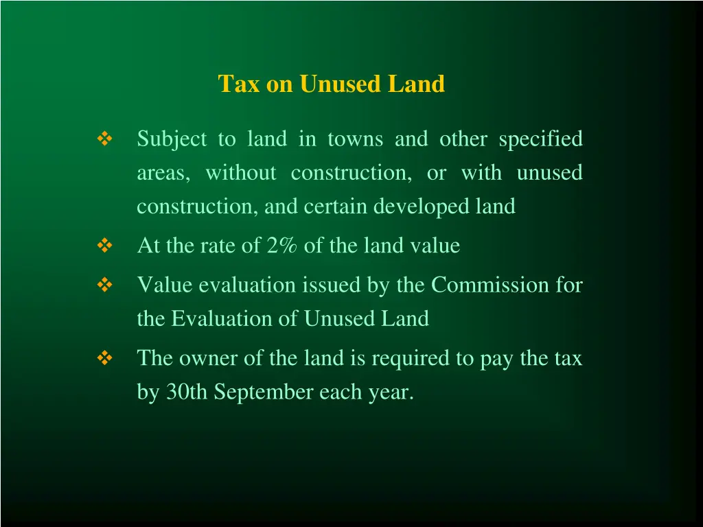 tax on unused land