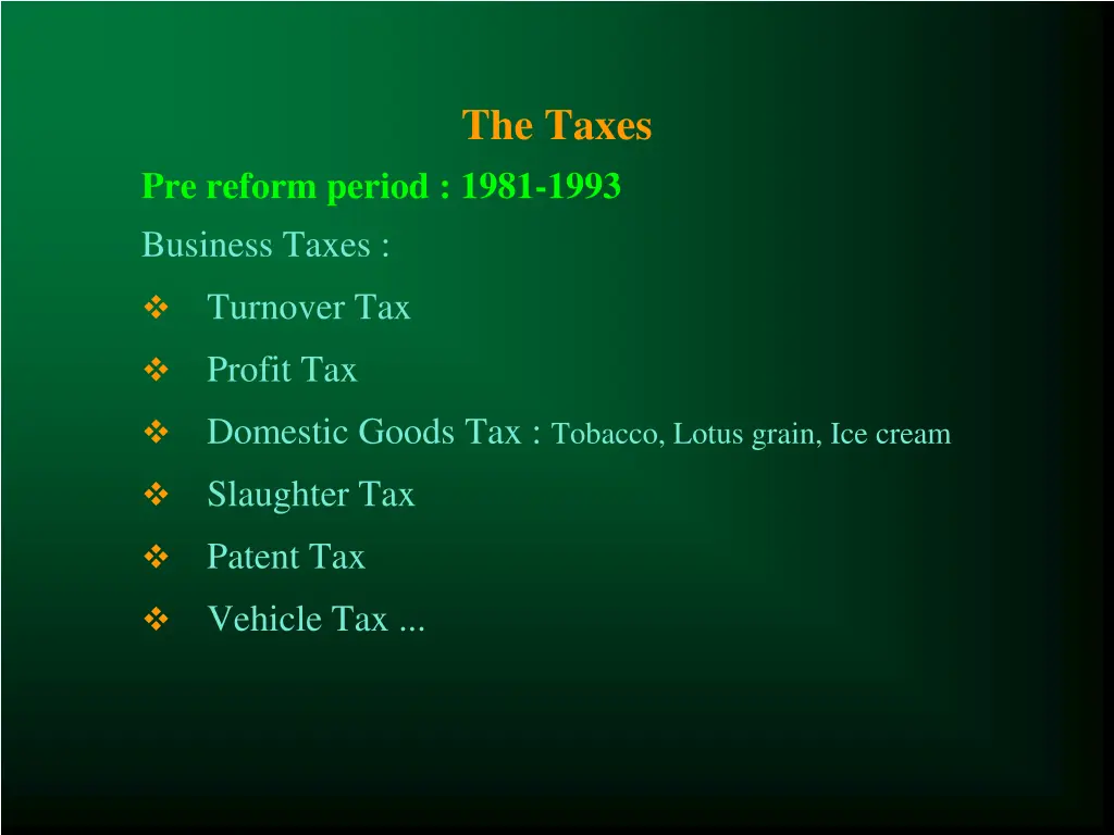 the taxes
