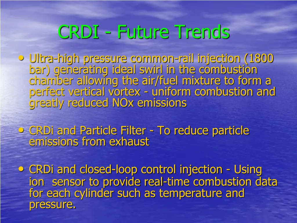 crdi future trends ultra high pressure common