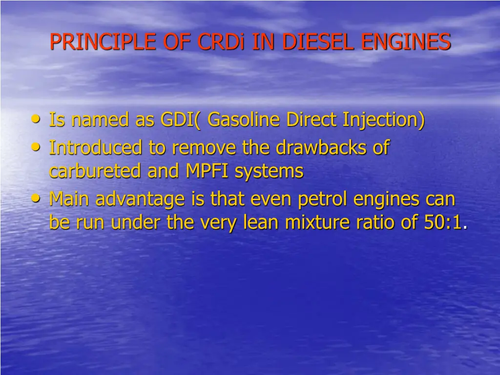 principle of crdi in diesel engines